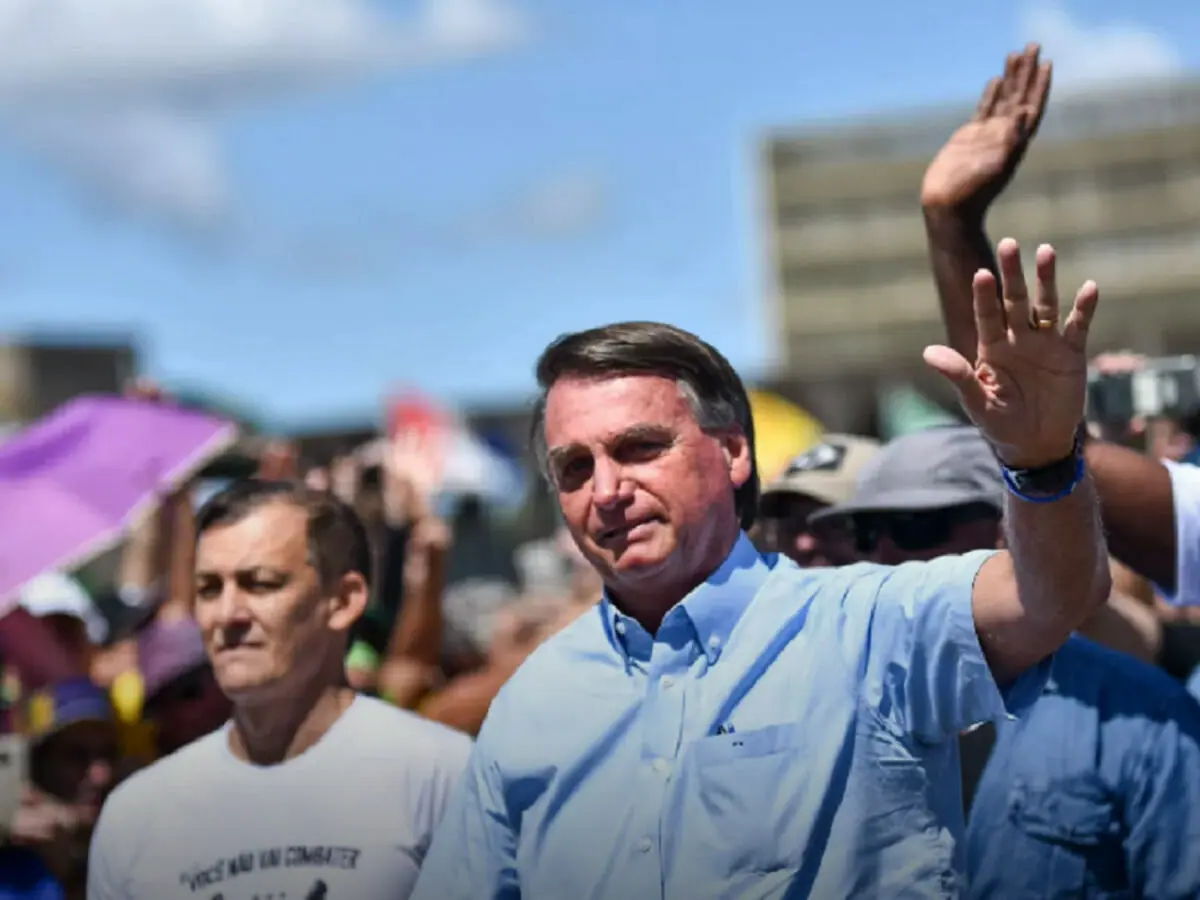 Jair Bolsonaro durante protesto contra o STF
