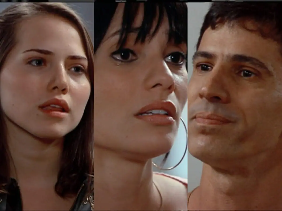 Vivi (Letícia Colin), Ivonete (Amandha Lee) e Pedro (Leonardo Brício) de Chamas da Vida