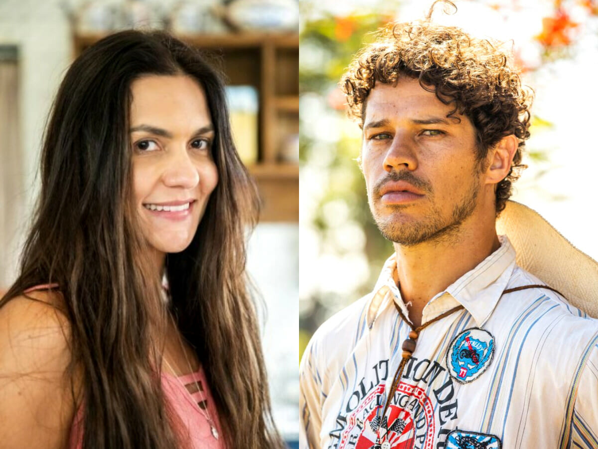 Zefa (Paula Barbosa) e Tadeu (José Loreto) em Pantanal