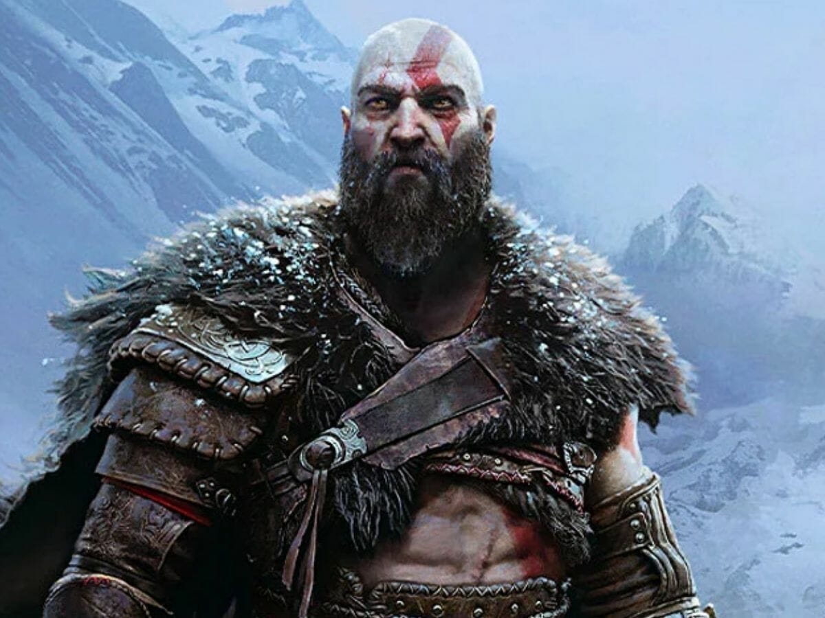 O personagem Kratos no game God of War Ragnarök