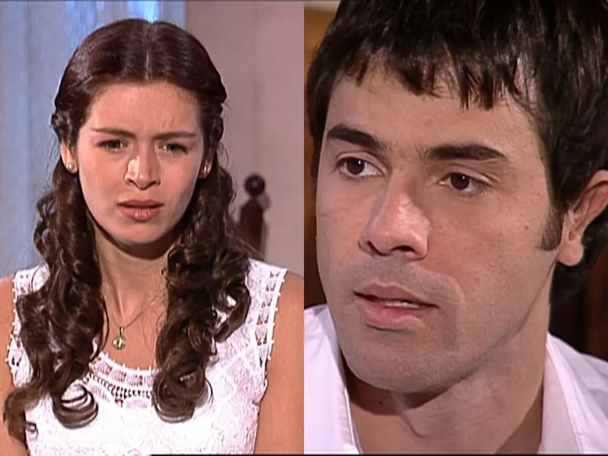 Esmeralda (Bianca Castanho) e José Armando (Cláudio Lins) de Esmeralda