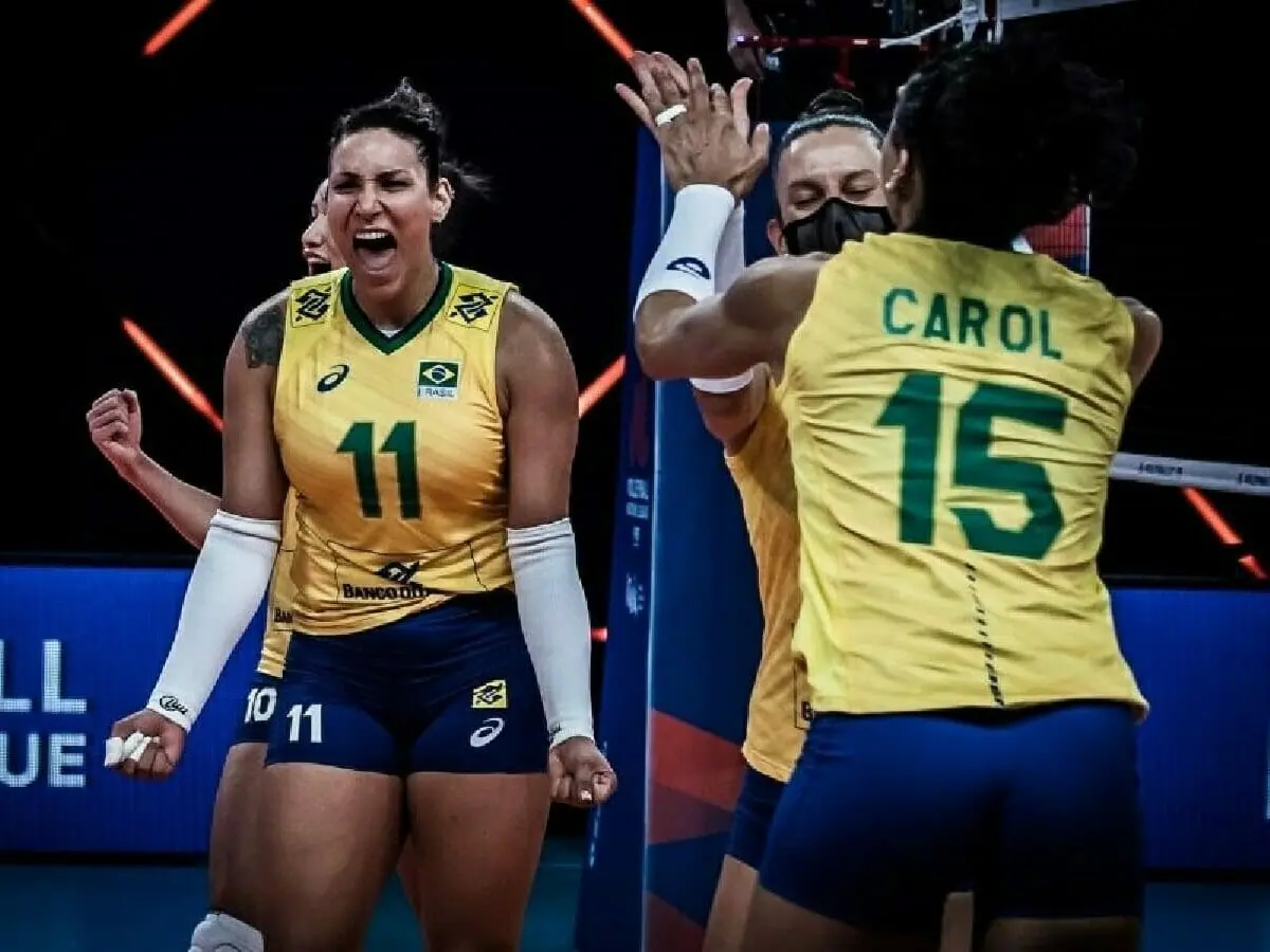 Seleção Brasileira de Vôlei Feminino em campo