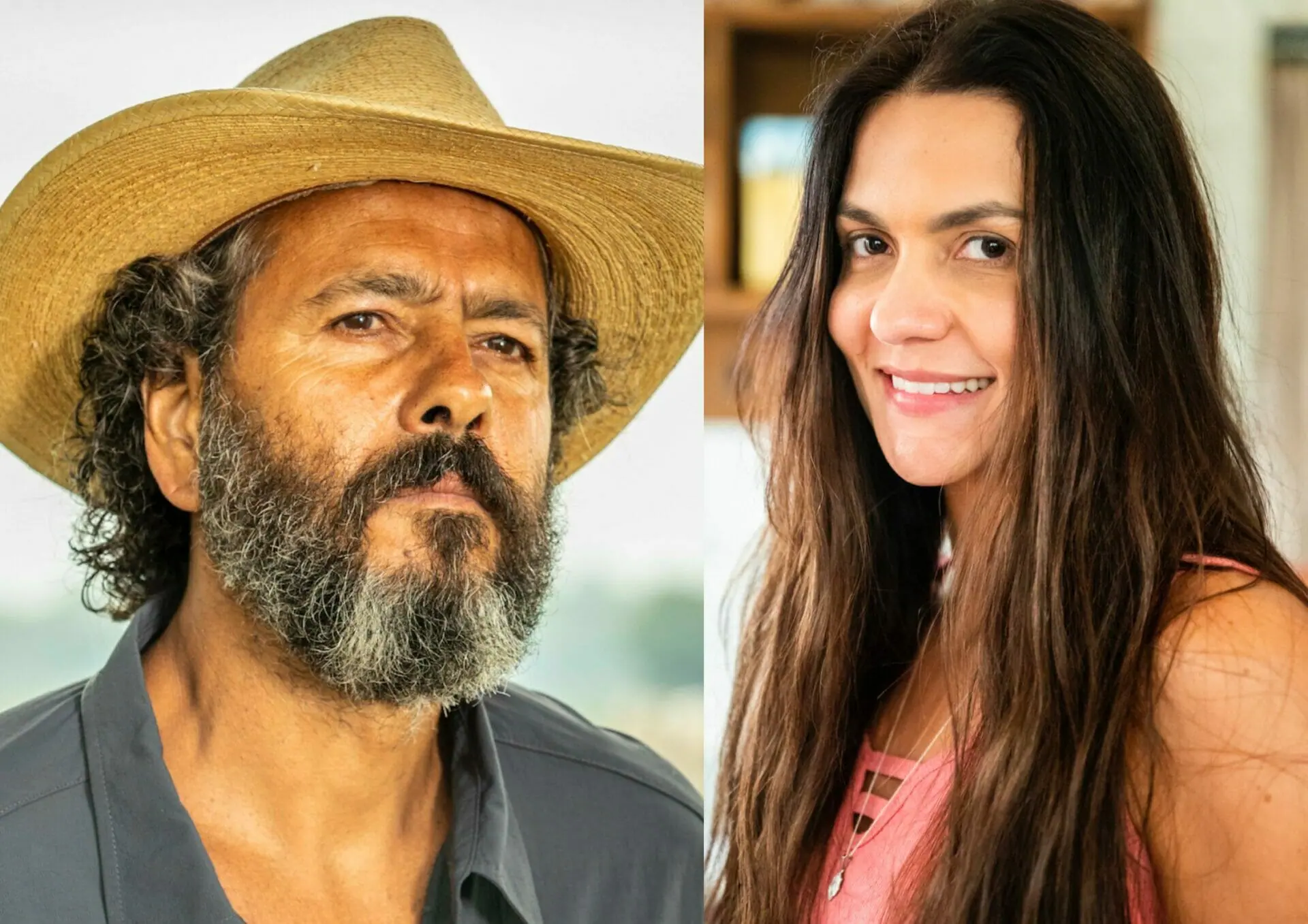 José Leôncio (Marcos Palmeira) e Zefa (Paula Barbosa) em Pantanal