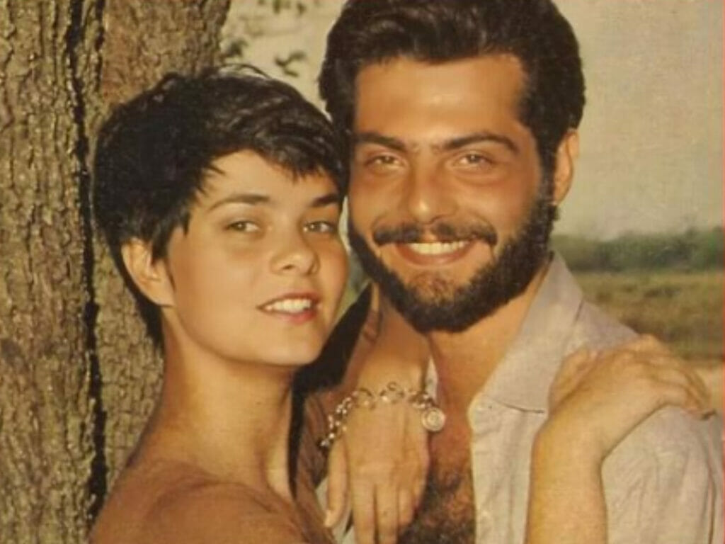 Guta (Luciene Adami) e Marcelo (Tarcísio Filho) na Pantanal de 1990