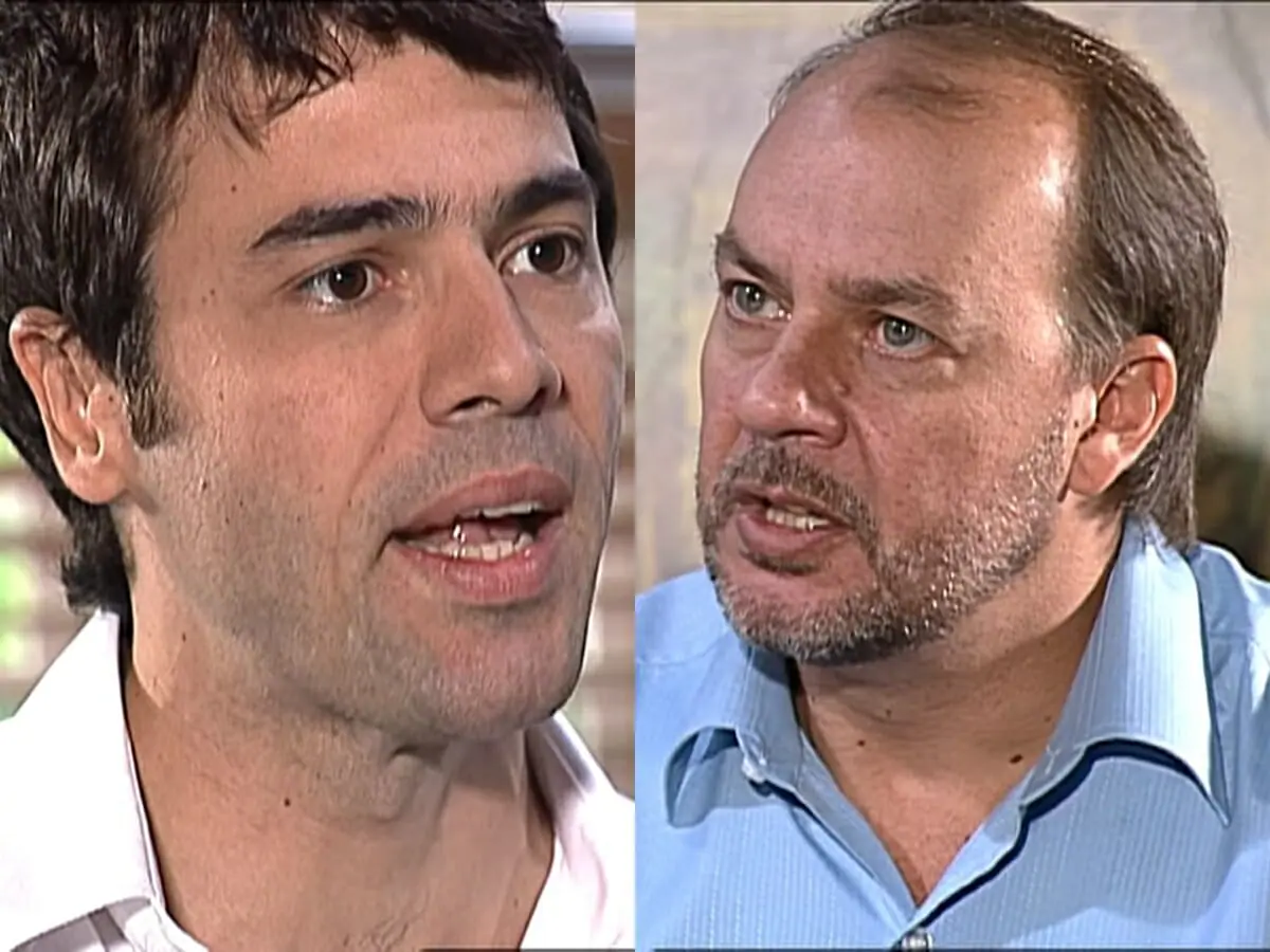 José Armando (Cláudio Lins) e Rodolfo (Paulo César Grande) de Esmeralda