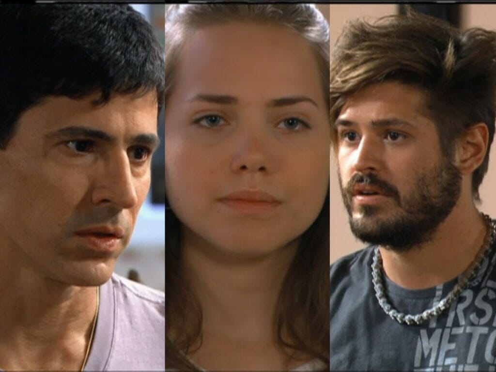 Pedro (Leonardo Brício), Vivi (Letícia Colin) e Antônio (Dado Dolabella) de Chamas da Vida