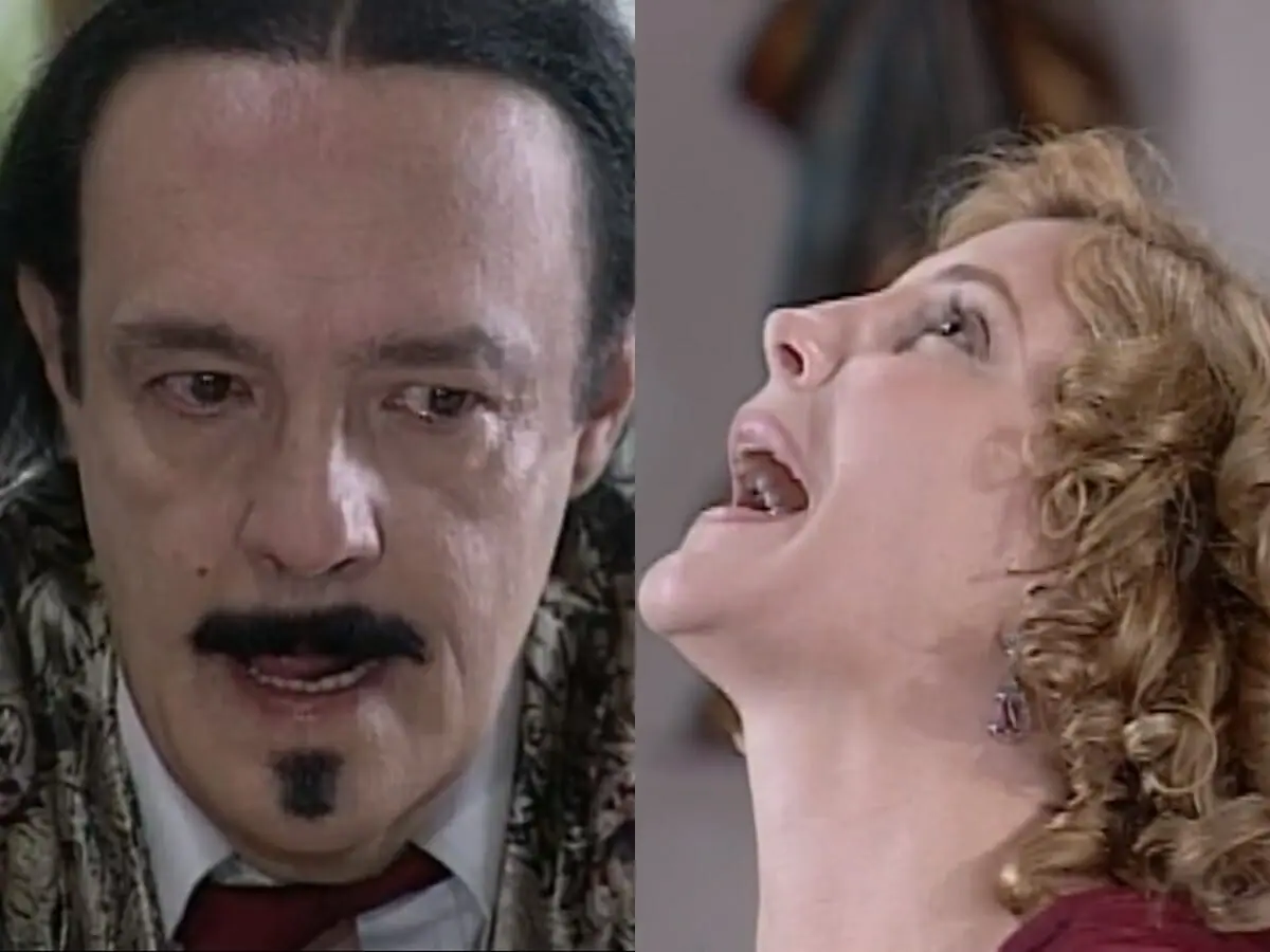 Cornélio (Ney Latorraca) e Dinorá (Maria Padilha) de O Cravo e a Rosa