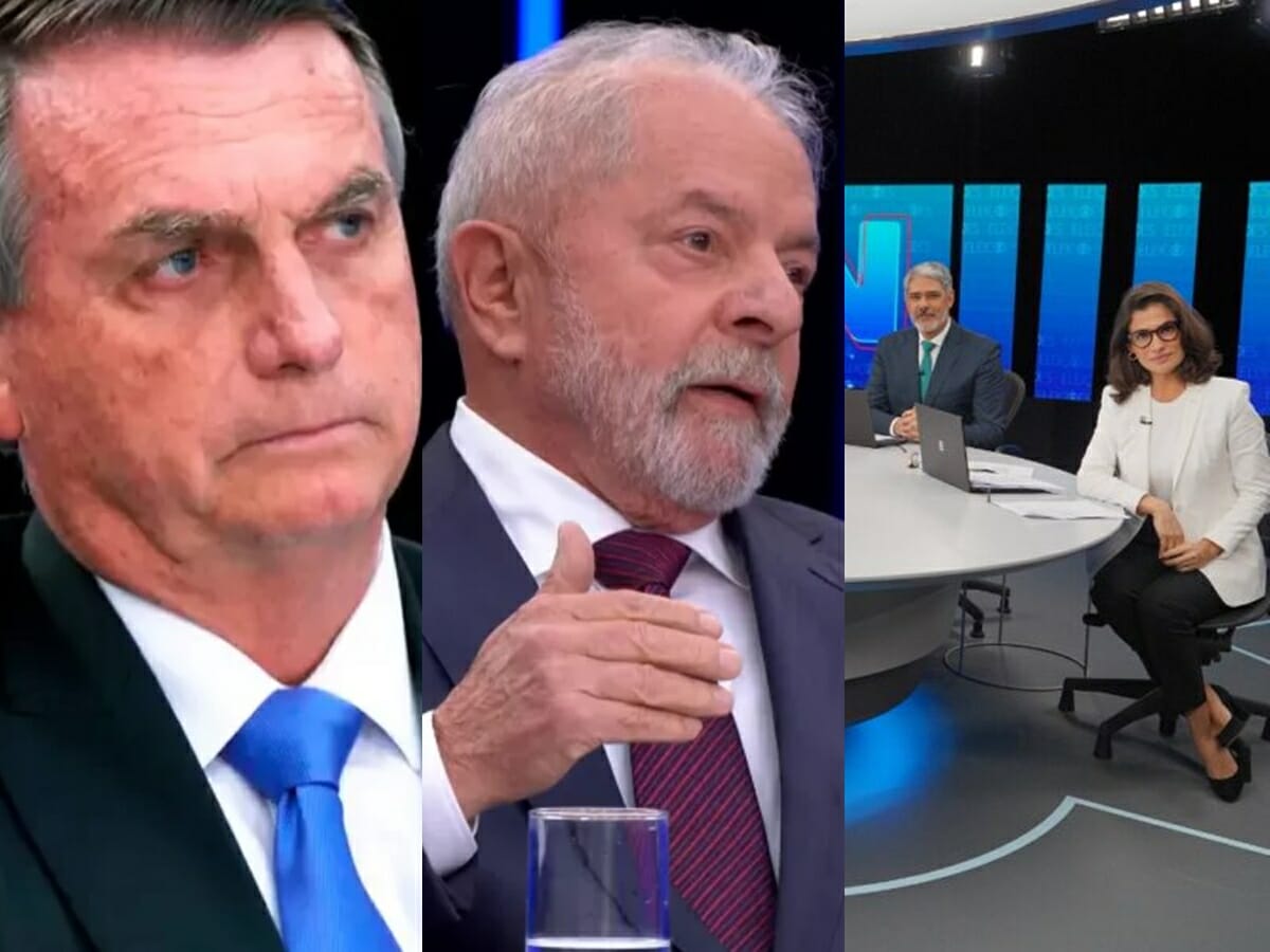 Jair Bolsonaro, Lula, William Bonner e Renata Vasconcellos no Jornal Nacional