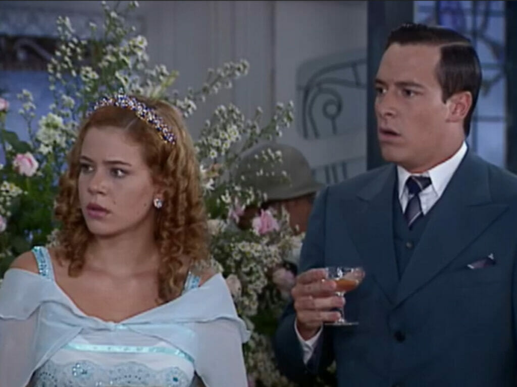 Bianca (Leandra Leal) e Heitor (Rodrigo Faro) em O Cravo e a Rosa