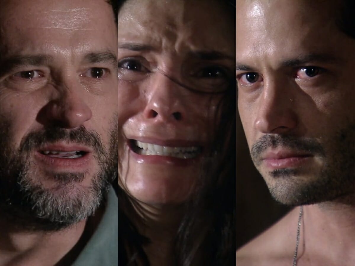 Elias (Leonardo Medeiros), Dedina (Helena Ranaldi) e Damião (Malvino Salvador) de A Favorita