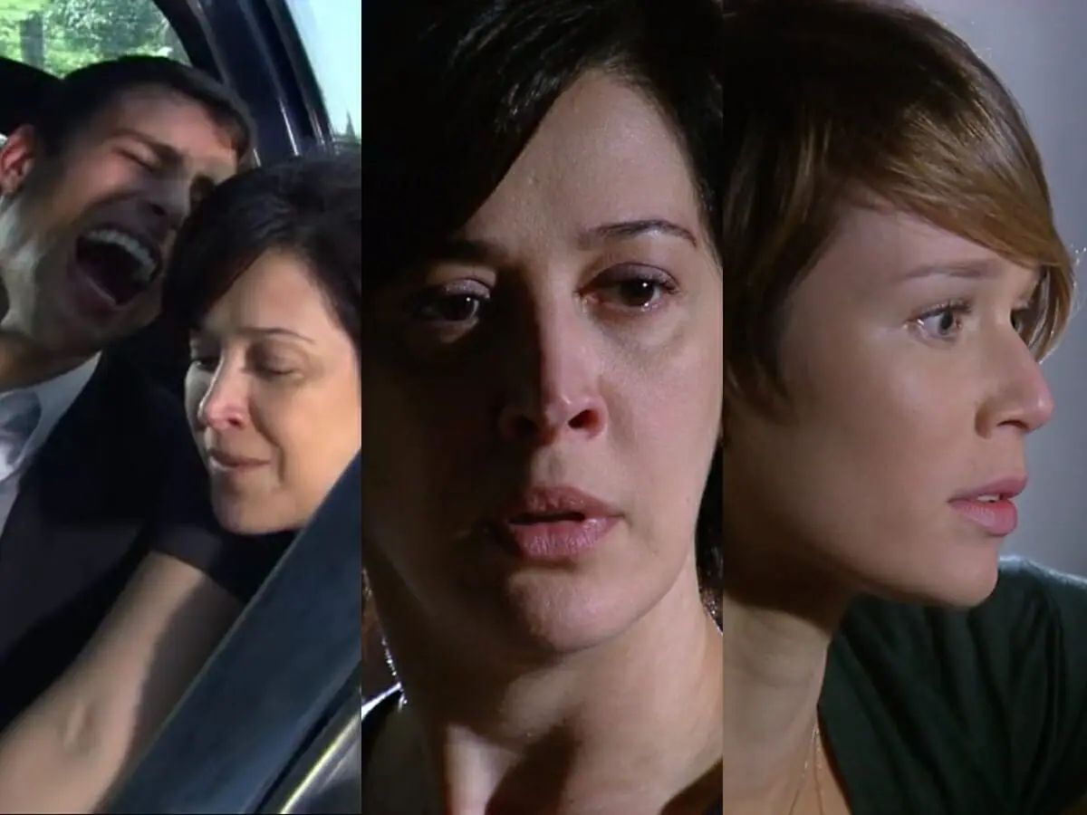 Halley (Cauã Reymond), Donatela (Claudia Raia) e Lara (Mariana Ximenes) de A Favorita