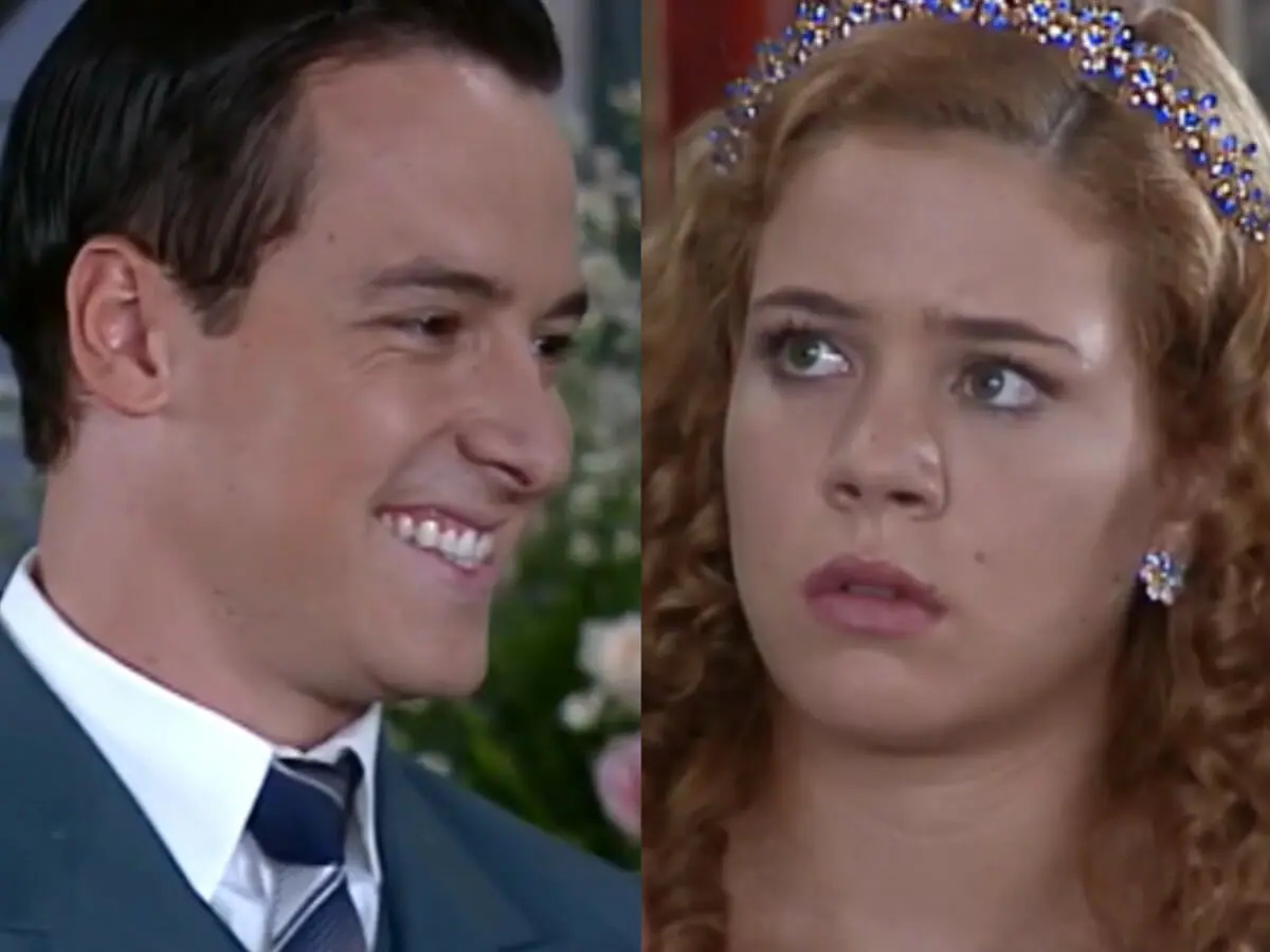 Heitor (Rodrigo Faro) e Bianca (Leandra Leal) em O Cravo e a Rosa