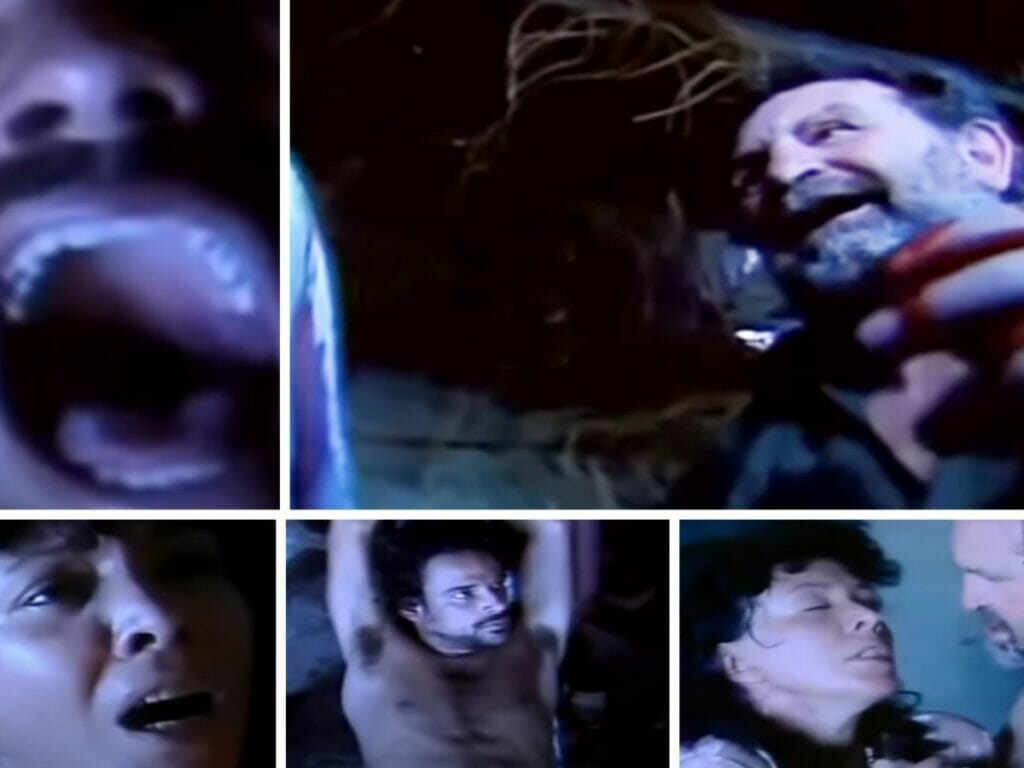 Cenas macabras da castração de Alcides (Ângelo Antônio) na Pantanal de 1990
