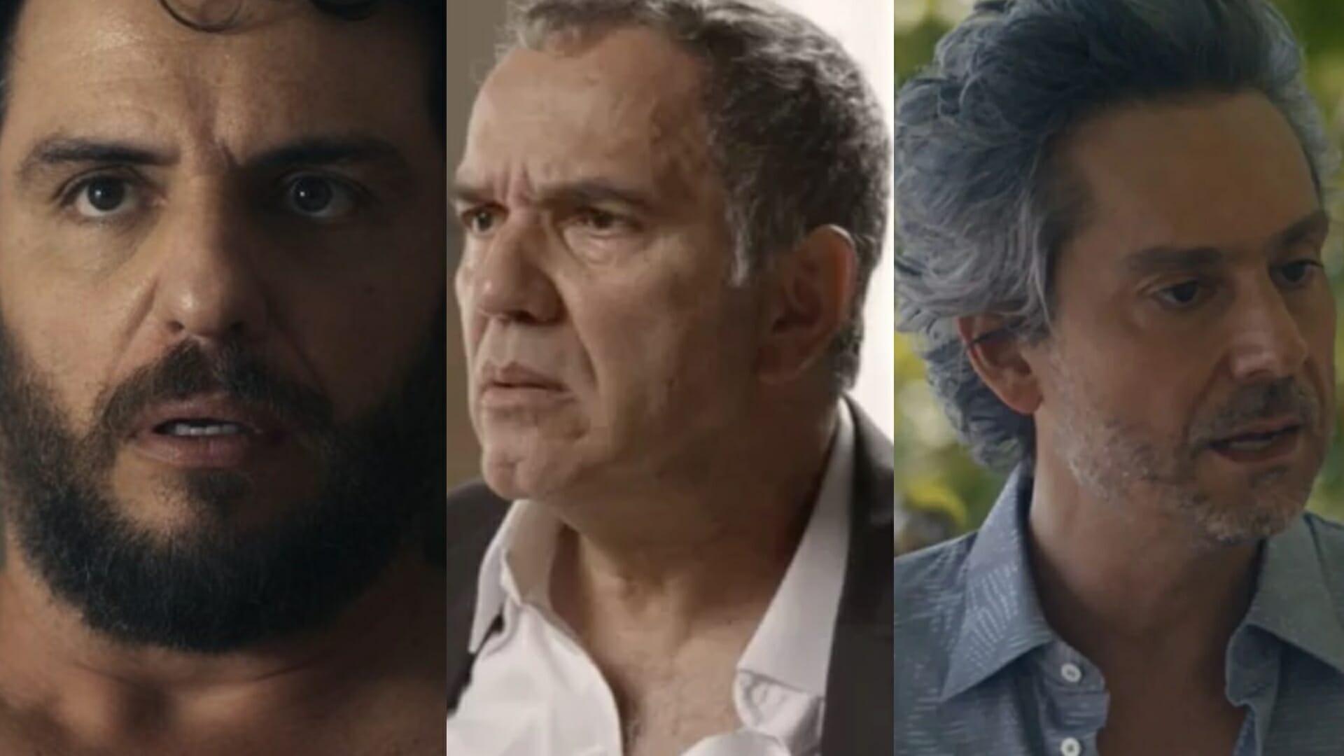 Moretti (Rodrigo Lombardi), Guerra (Humberto Martins) e Stenio (Alexandre Nero) de Travessia