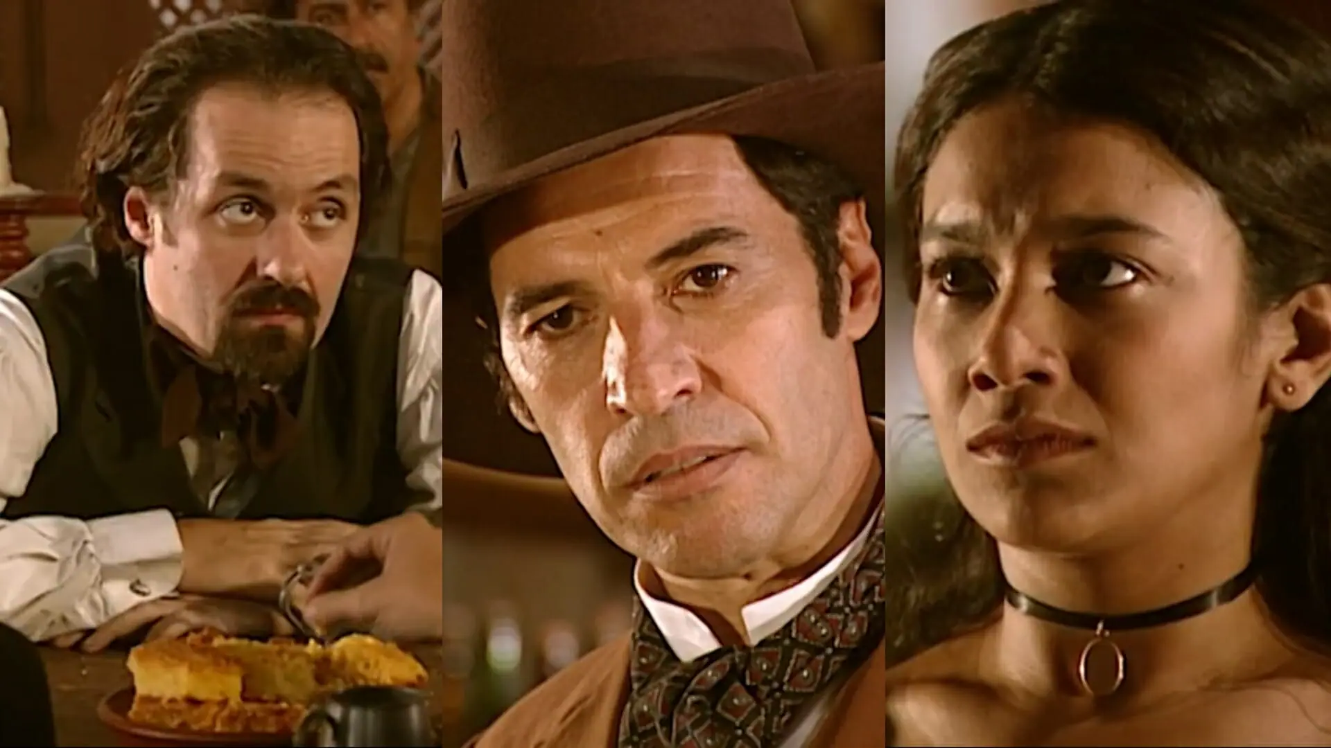 Bartolomeu (Daniel Dantas), Higino Ventura (Paulo Betti) e Palmira (Dira Paes) de Força de Um Desejo