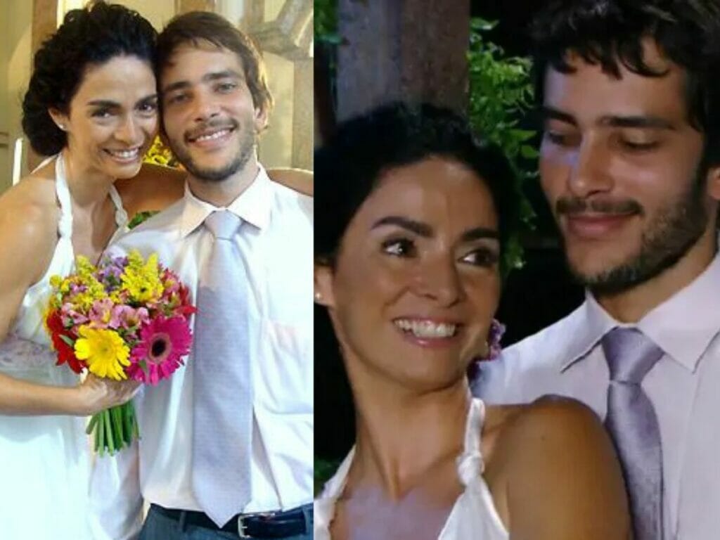 Cida (Claudia Ohana) se casa com Juca (Bento Ribeiro) em A Favorita