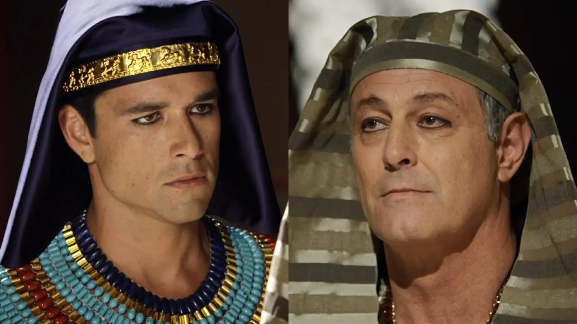 Ramsés (Sergio Marone) e Disebek (Eduardo Lago) de Os Dez Mandamentos
