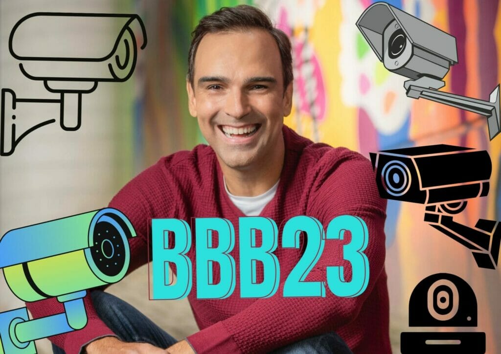 Tadeu Schmidt nos bastidores do BBB