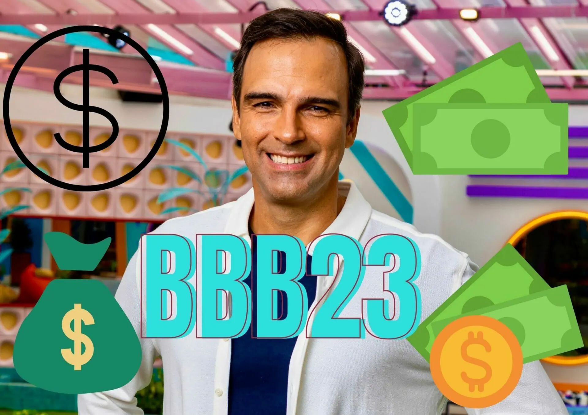 Tadeu Schmidt nos bastidores do BBB