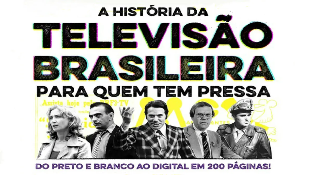 Detalhe da capa do livro A História da Televisão Brasileira para Quem Tem Pressa, de Elmo Francfort