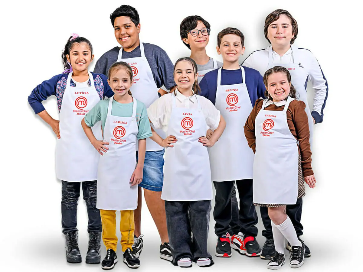 Os oito participantes da segunda temporada do MasterChef Júnior