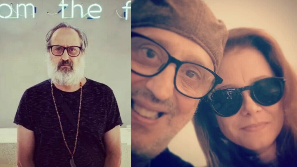 Ary França e o ator ao lado da esposa, ambas as fotos de dezembro de 2022