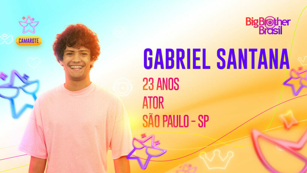 O ator Gabriel Santana, do Camarote do BBB 23