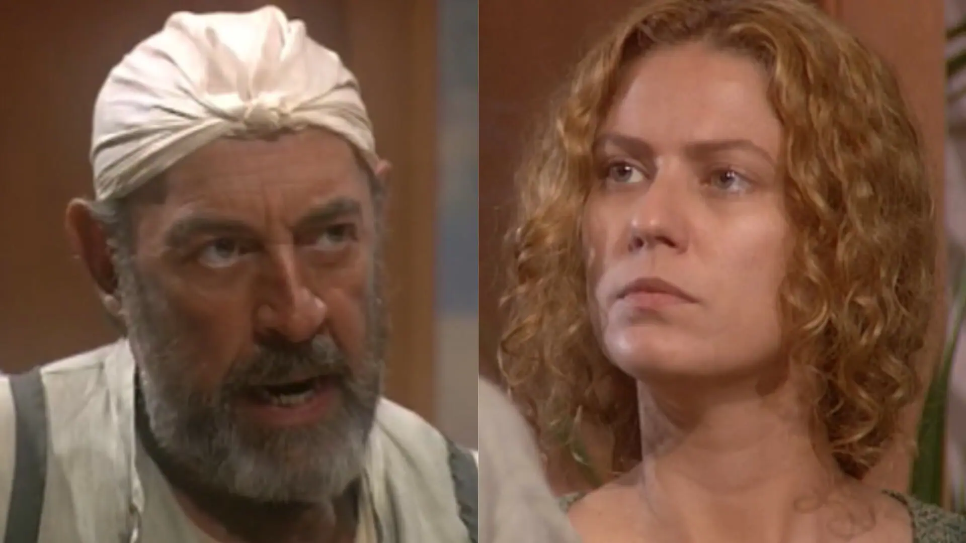 Geremias (Raul Cortez) e Luana (Patrícia Pillar) em O Rei do Gado