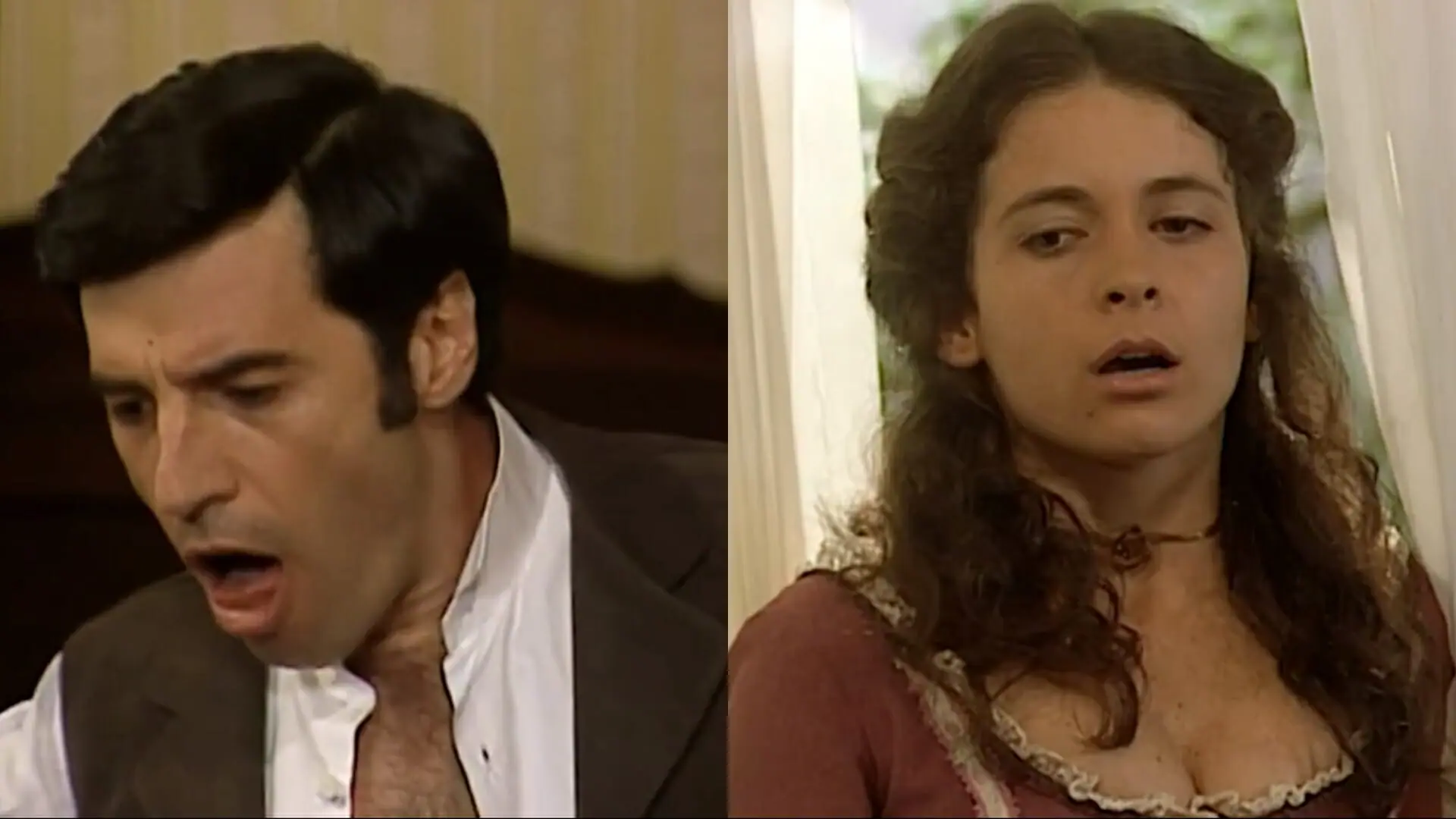 Higino Ventura (Paulo Betti) e Olívia (Cláudia Abreu) de Força de Um Desejo