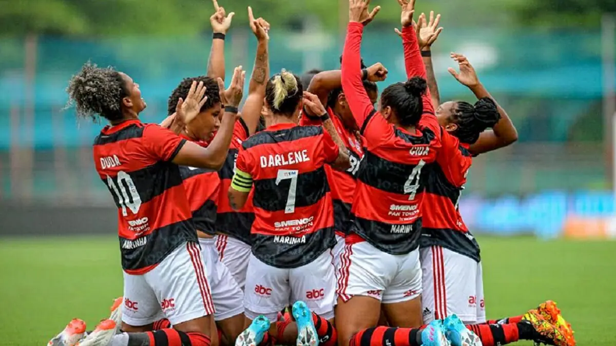 Jogadoras do time feminino do Flamengo
