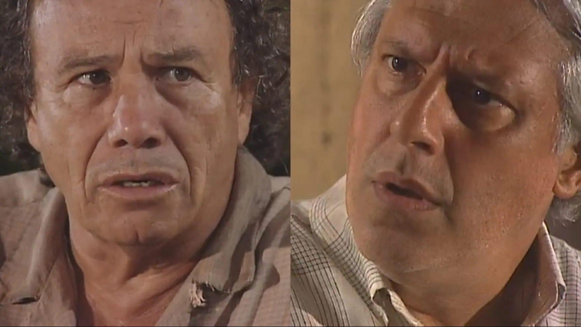 Zé do Araguaia (Stênio Garcia) e Bruno (Antonio Fagundes) de O Rei do Gado