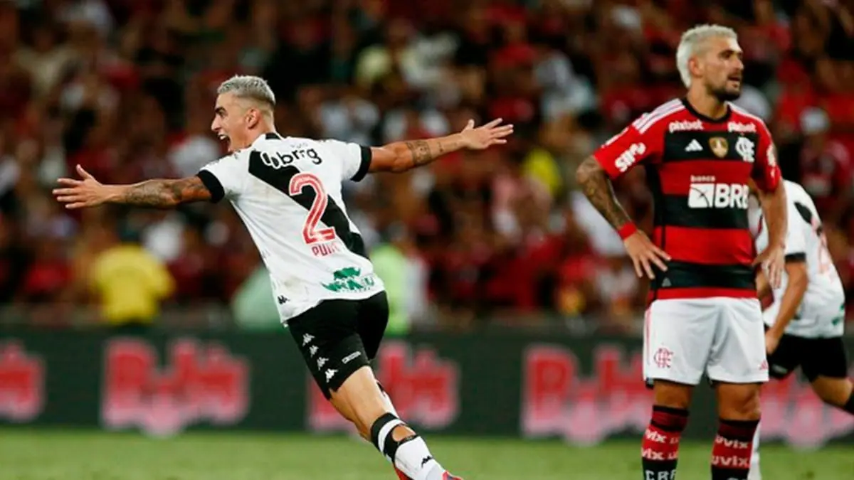 Pumita Rodriguez, do Vasco, comemora gol contra o Flamengo