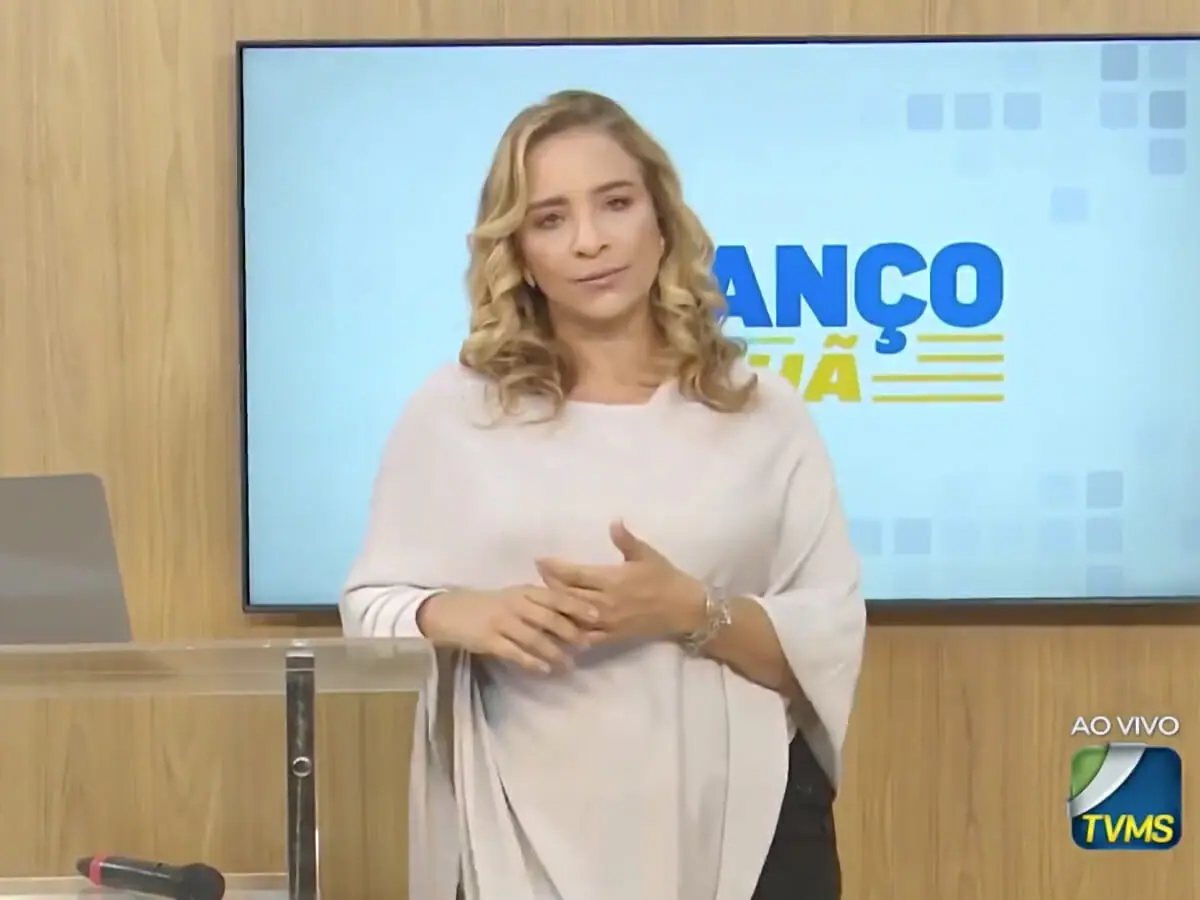 Veruska Donato no programa Balanço da Manhã, da TV MS, afiliada da Record