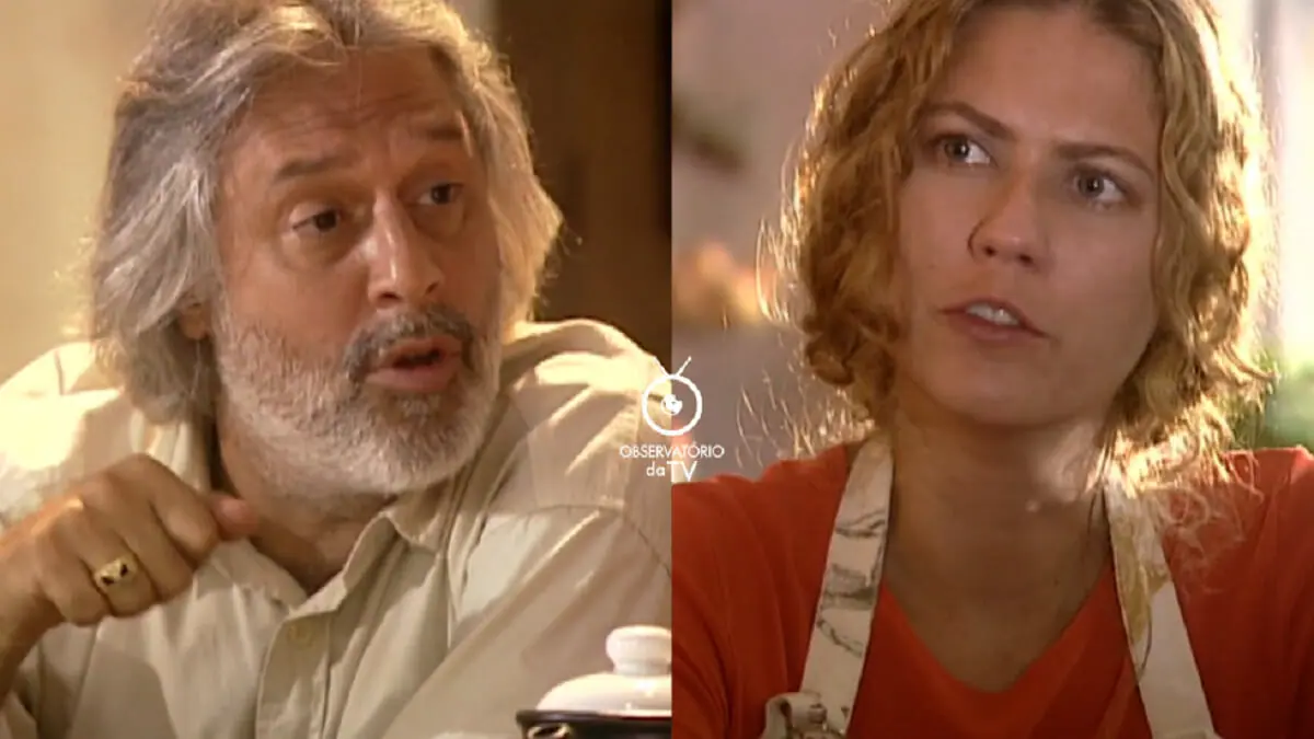 Bruno (Antonio Fagundes) e Luana (Patrícia Pillar) em O Rei do Gado