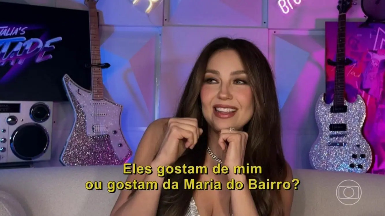 Thalia em entrevista a Pedro Bial (Reprodução: Globo)