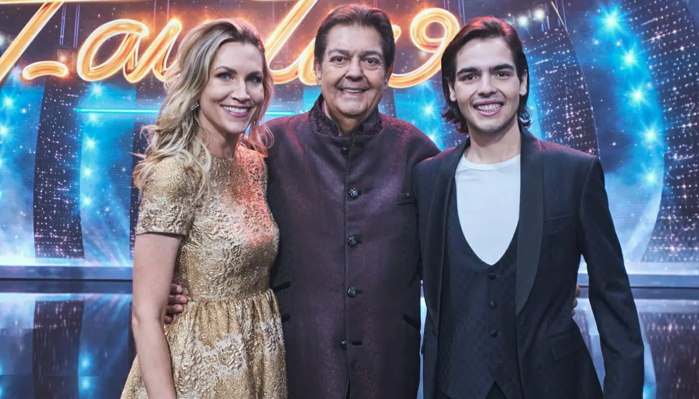 Faustão, Anne Lottermann e João Guilherme