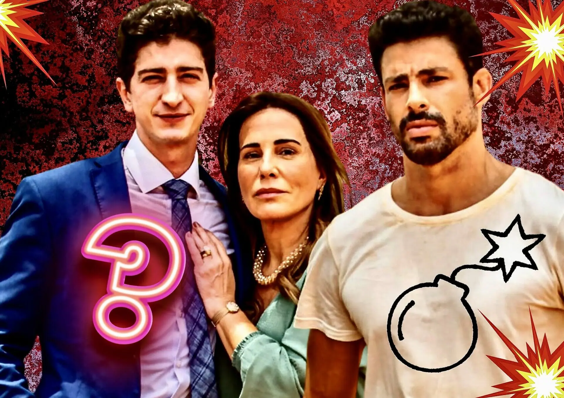 Daniel (Johnny Massaro), Irene (Gloria Pires) e Caio (Cauã Reymond) em Terra e Paixão