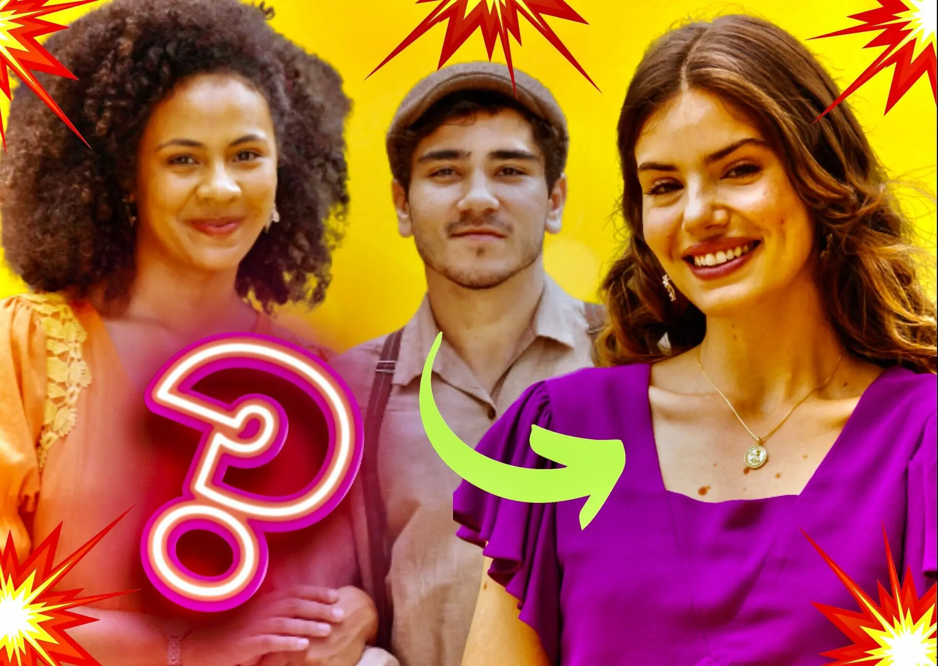 Marê (Camila Queiroz), Sônia (Bárbara Sut) e Justino (João Fernandes) em Amor Perfeito