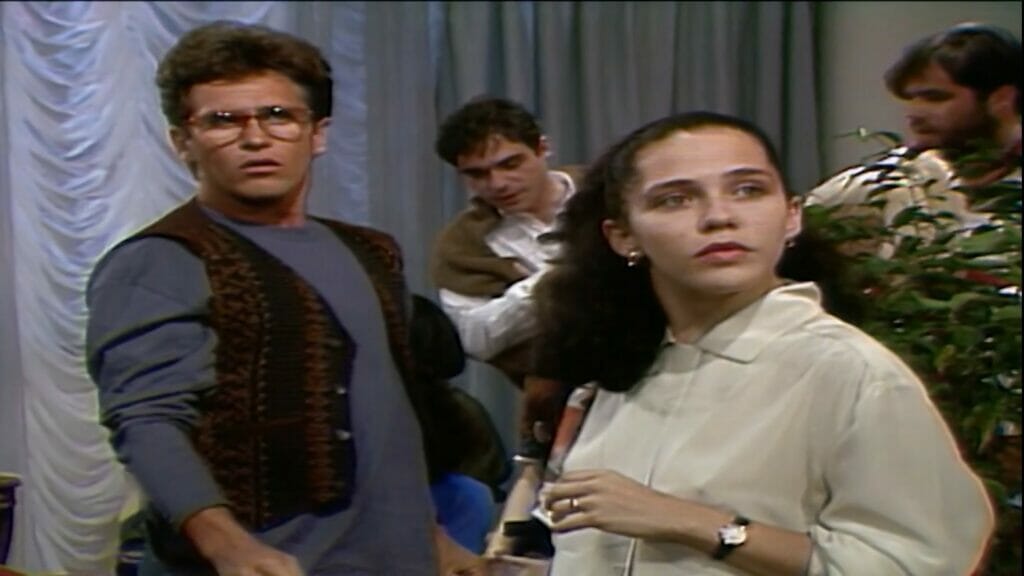 Tomás (Marcos Frota) e Isabela (Isabela Garcia) em O Sexo dos Anjos