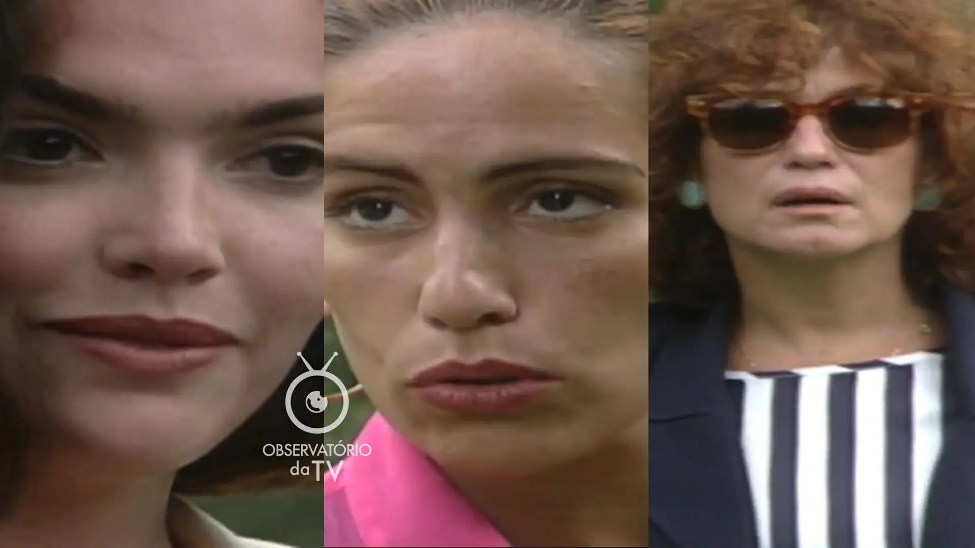 Andrea (Karina Perez), Raquel (Gloria Pires) e Clarita (Susana Vieira) de Mulheres de Areia