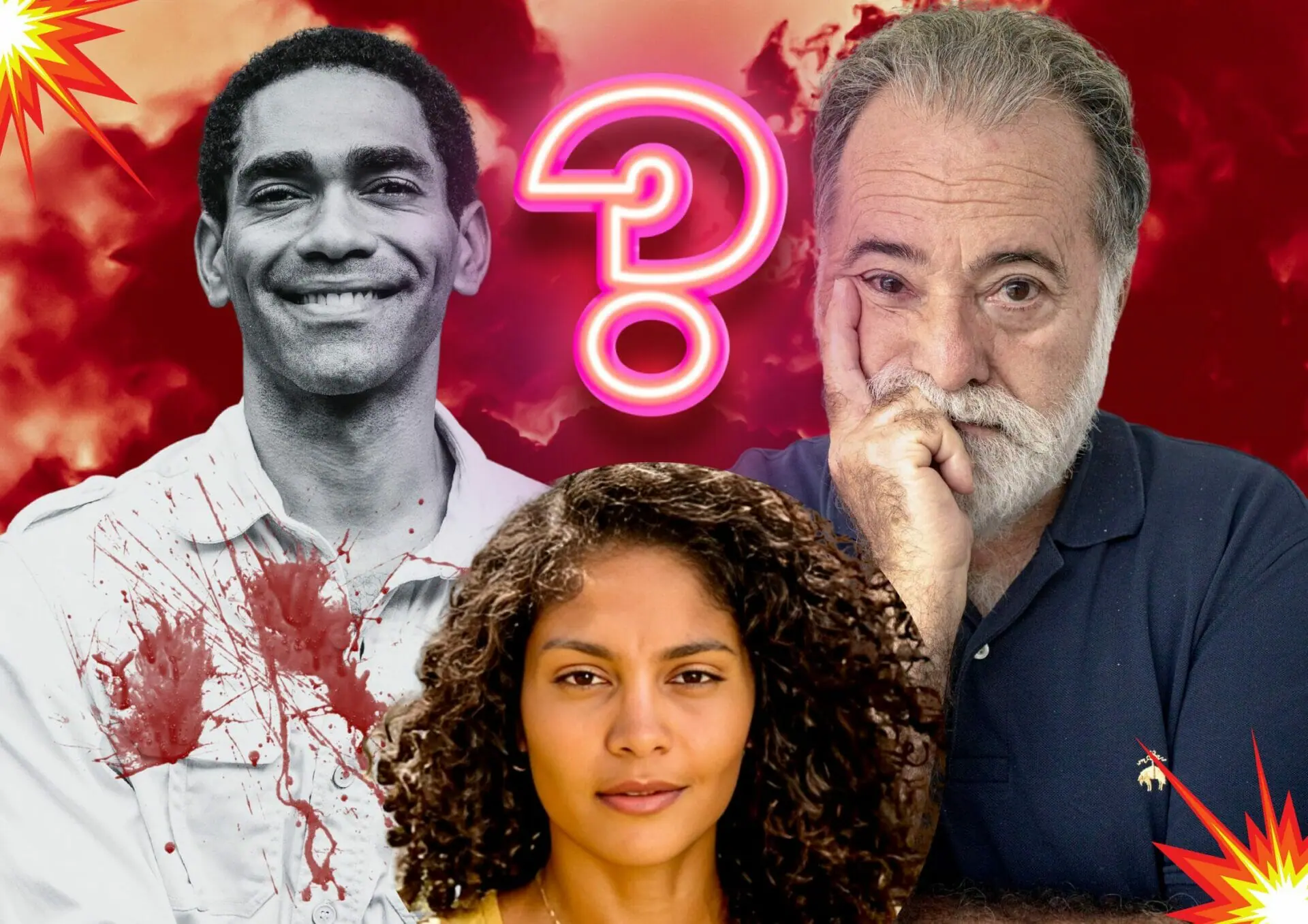 Samuel (Ítalo Martins), Aline (Bárbara Reis) e Antônio (Tony Ramos) em Terra e Paixão