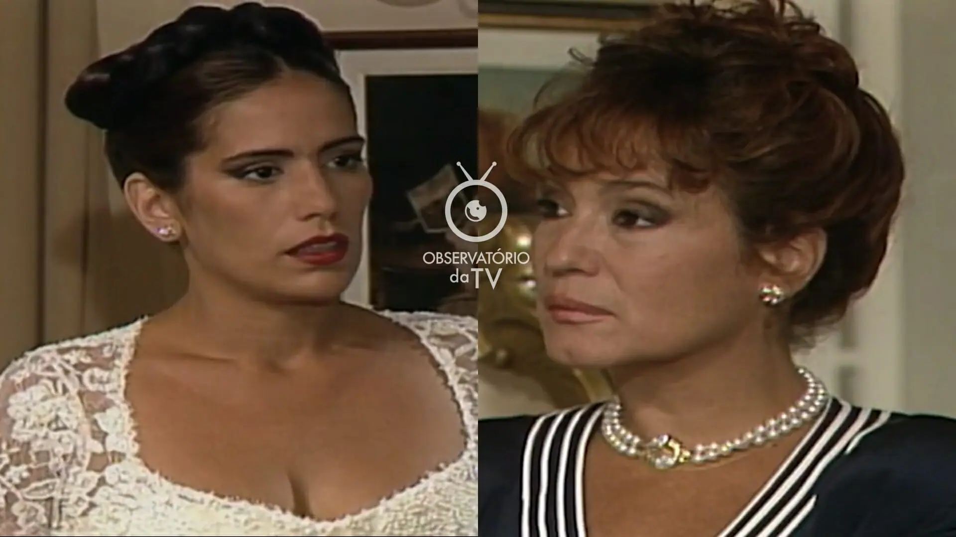 Raquel (Gloria Pires) e Clarita (Susana Vieira) de Mulheres de Areia