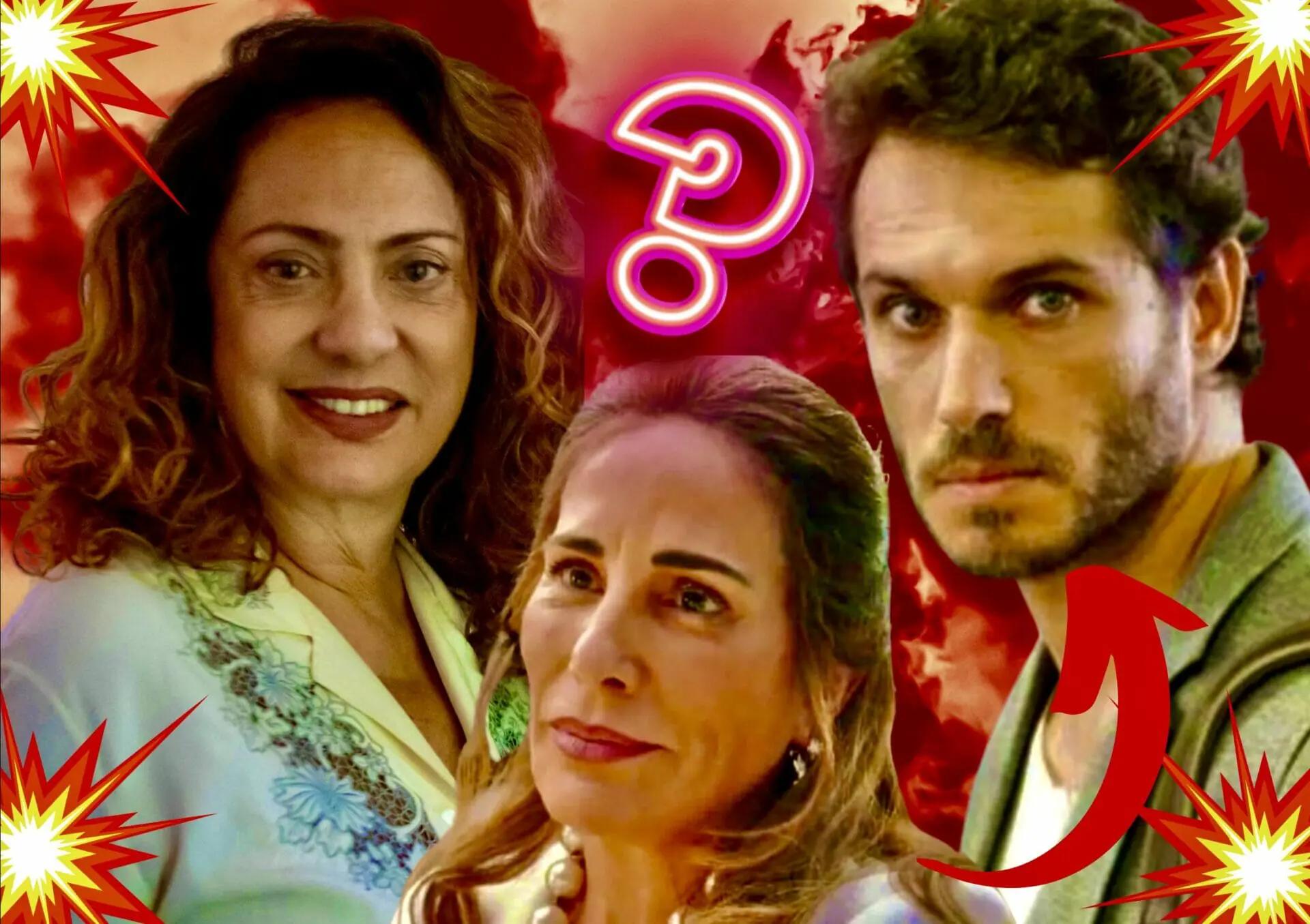 Agatha (Eliane Giardini), Vinícius (Paulo Rocha) e Irene (Gloria Pires) em Terra e Paixão