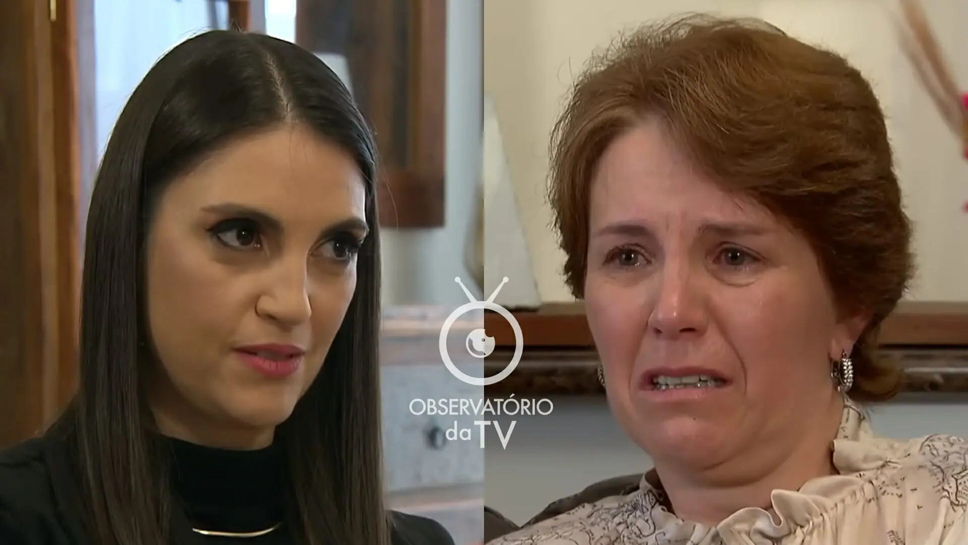Chris Flores e Silvana Taques, mãe de Larissa Manoela, em entrevista exibida no Domingo Legal