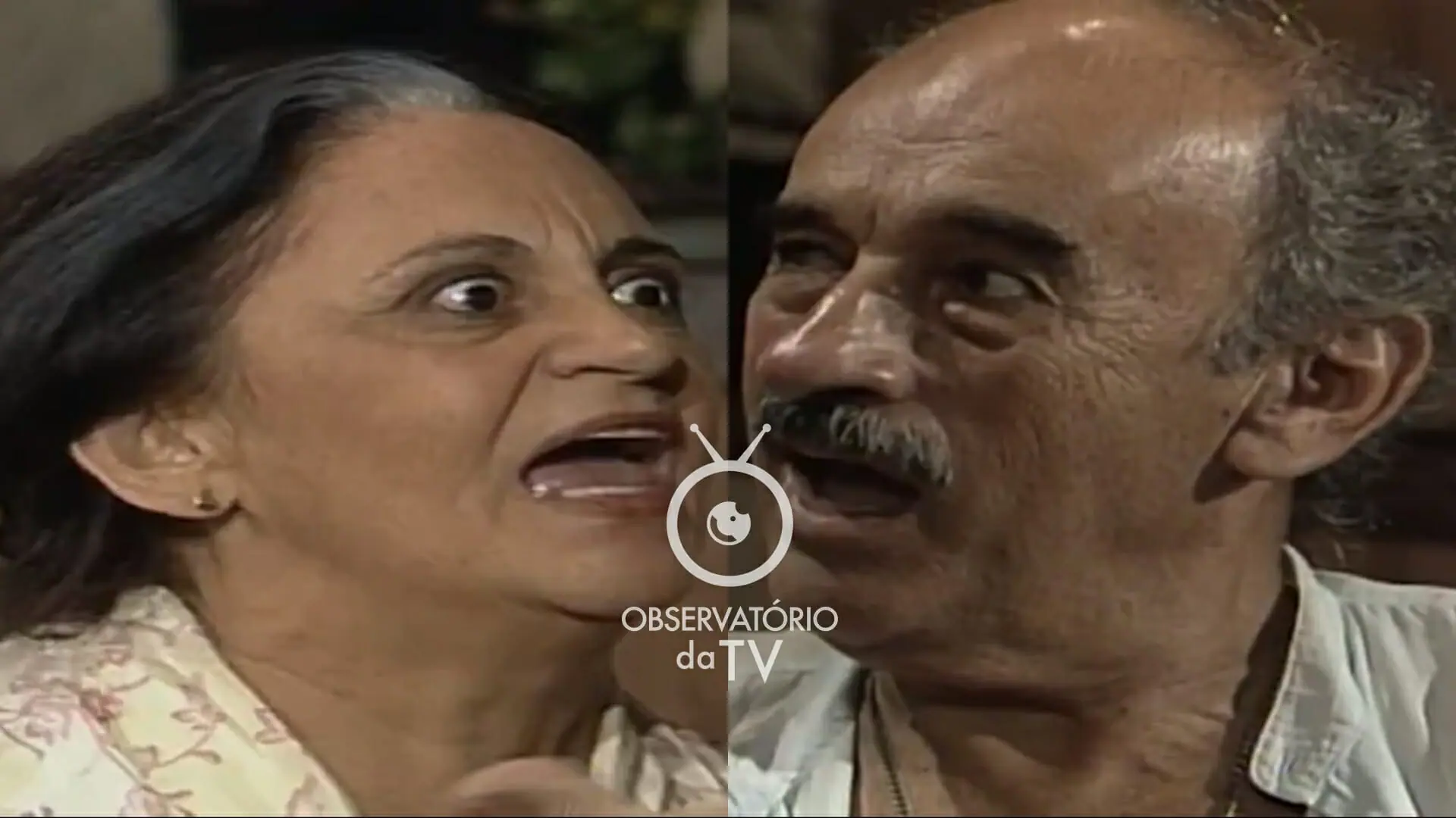 Isaura (Laura Cardoso) e Floriano (Sebastião Vasconcelos) de Mulheres de Areia
