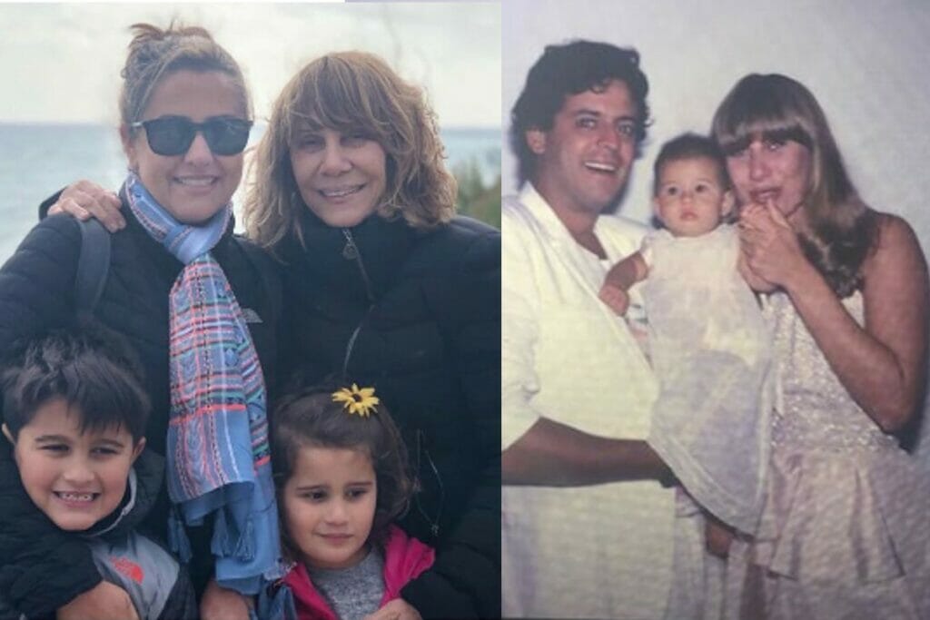 Renata Sorrah com a filha Mariana; ao lado ela com Marcos Paulo