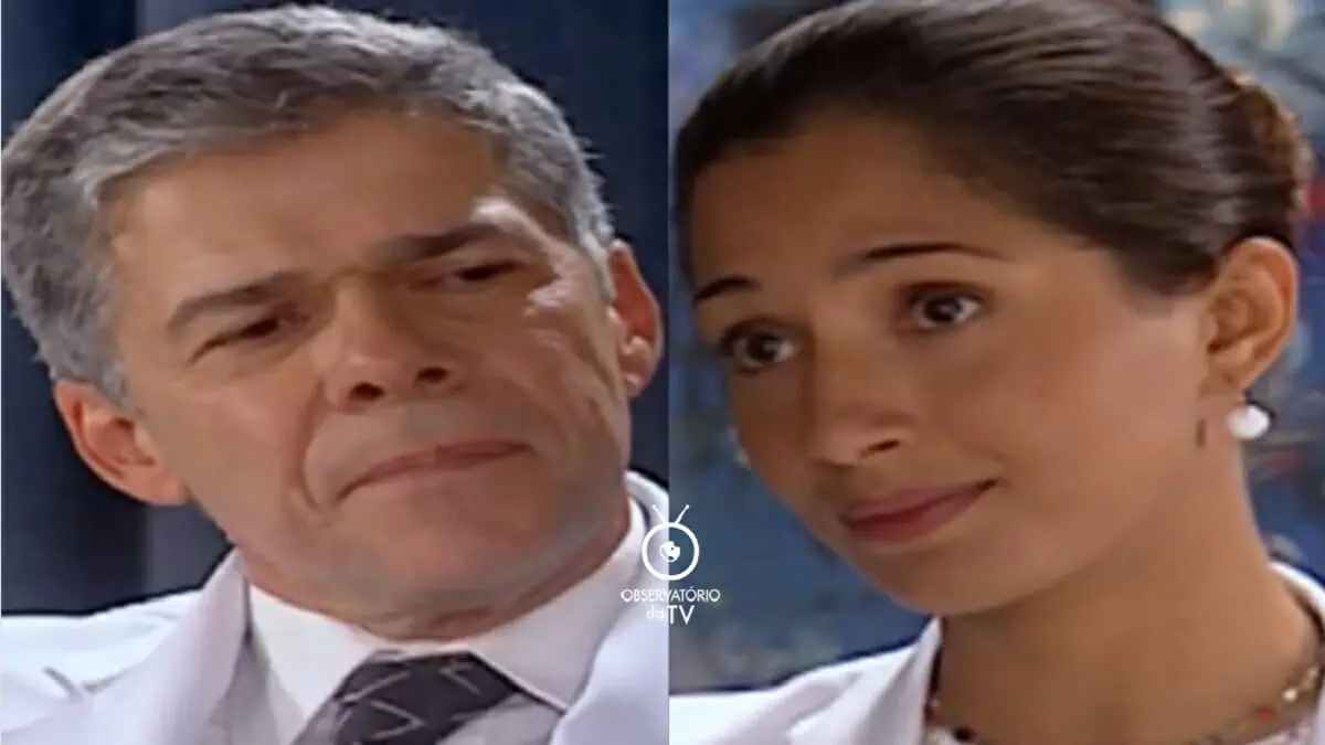 César (José Mayer) e Luciana (Camila Pitanga) de Mulheres Apaixonadas