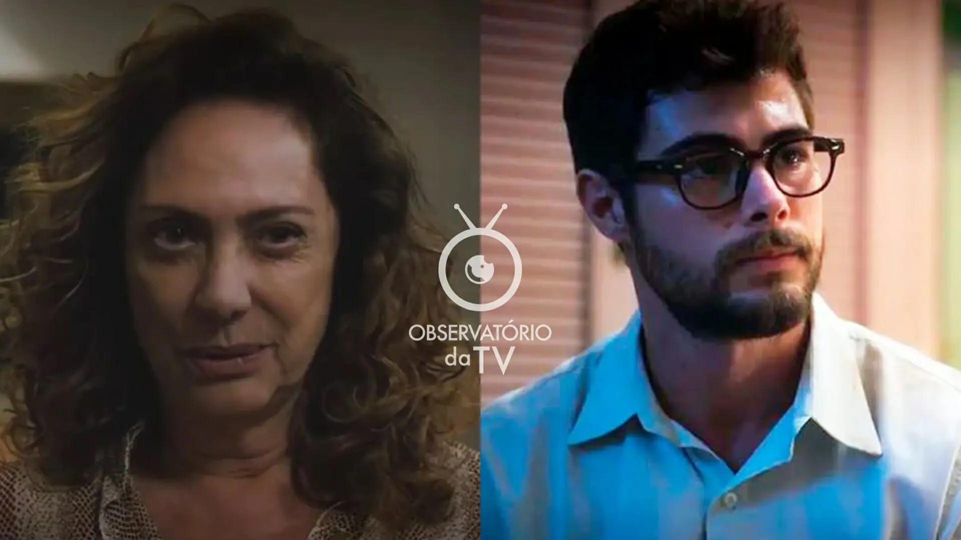 Agatha (Eliane Giardini) e Hélio (Rafael Vitti) de Terra e Paixão