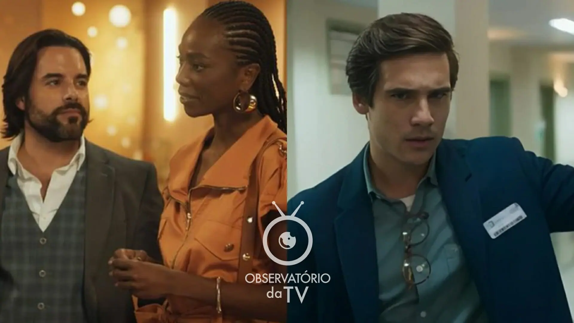 Rui (Pedro Carvalho), Olívia (Jessica Córes) e Miguel (Nicolas Prattes) de Fuzuê