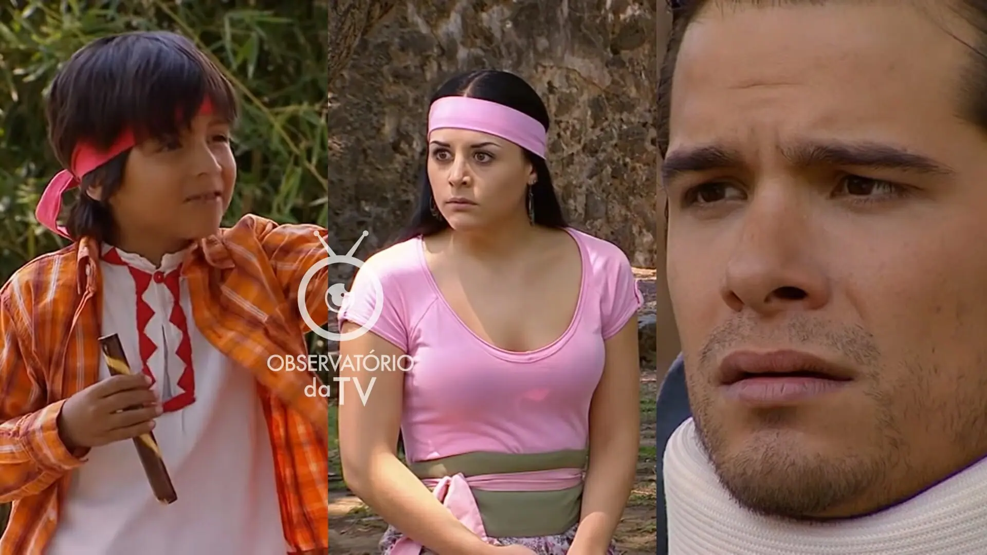 Ariche (Nicolás Chunga), Luciana (Zuria Vega) e Patrício (Brandon Peniche) de Um Refúgio para o Amor
